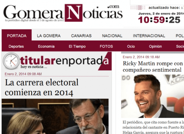 Portada de www.gomeranoticias.com