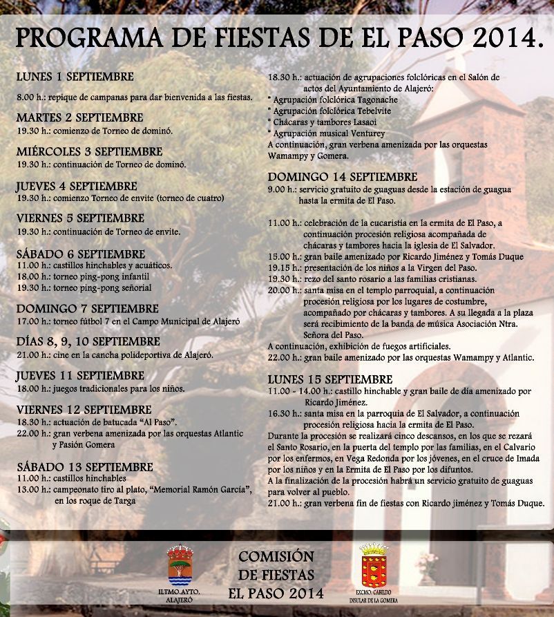 PROGRAMA FIESTAS EL PASO 2014-1