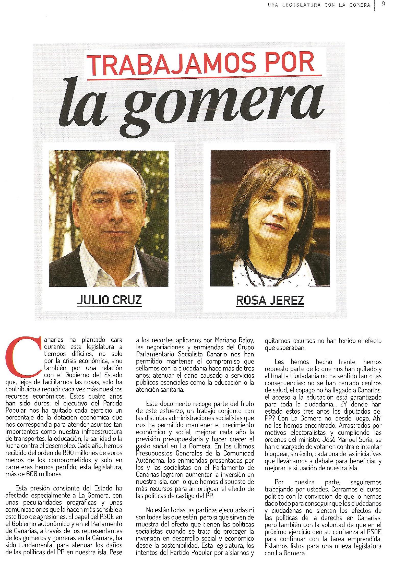 Hoja interior de la memoria de gestion enviada por correo postal