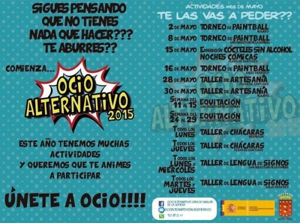 Las actividades del programa ‘Ocio Alternativo’ comienzan en el mes de mayo