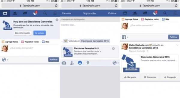 Facebook activa este domingo el botón ‘he votado’ para animar a la gente a que acuda a las urnas
