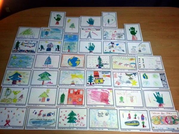 Agulo felicita la Navidad con postales pintadas por los niños del colegio Áurea Miranda