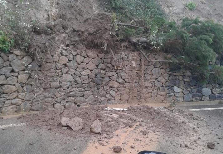 Se producen los primeros desprendimientos en carreteras de La Gomera