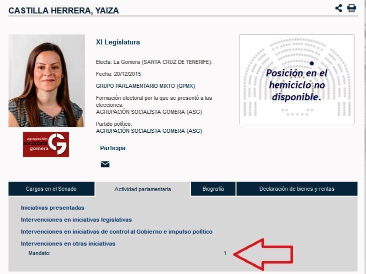 iniciativa en el senado de senadora por la gomera