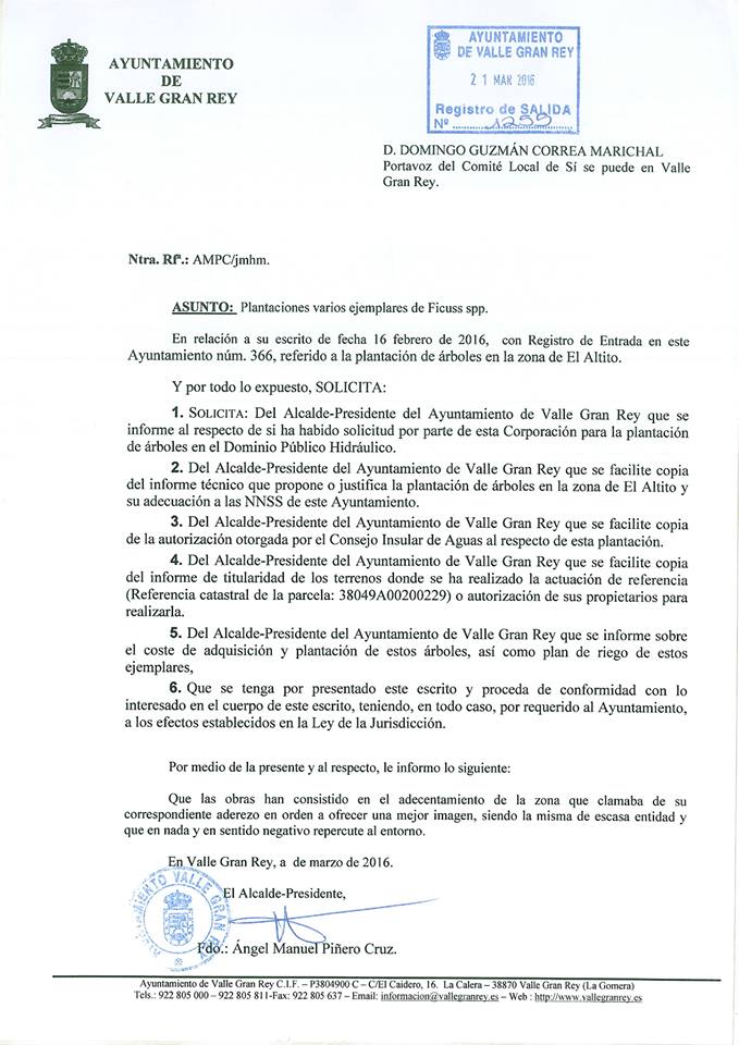 preguntas de si se puede en ayuntamiento de valle gran rey