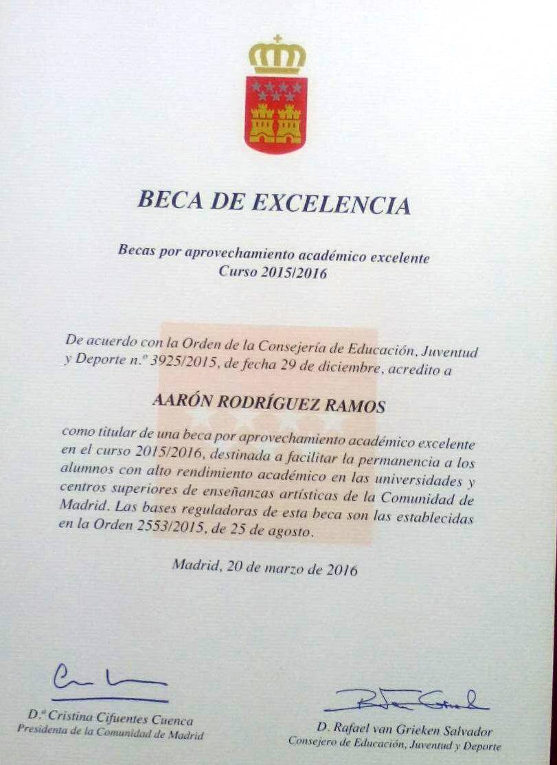 beca de ecxelencia