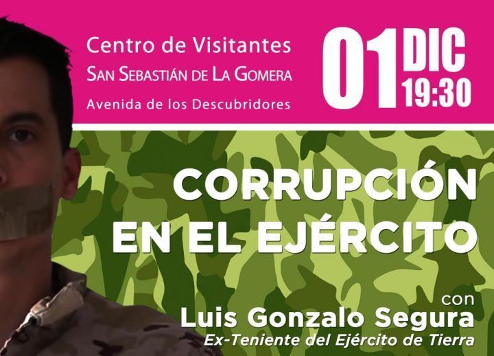 Sí se puede invita a la ciudadanía gomera a participar en la charla-debate «Corrupción en el Ejército» que contará con Luis Gonzalo Segura