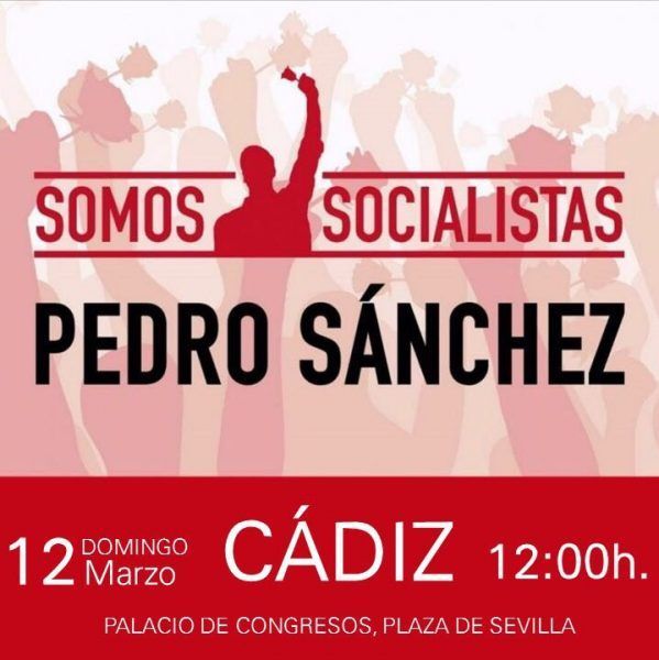 Pedro Sanchez emitira en directo, via internet, su acto de hoy en el Palacio de Congresos de Cádiz