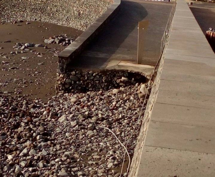 El oleaje también afecto a la Playa de La Cueva en San Sebastián de La Gomera