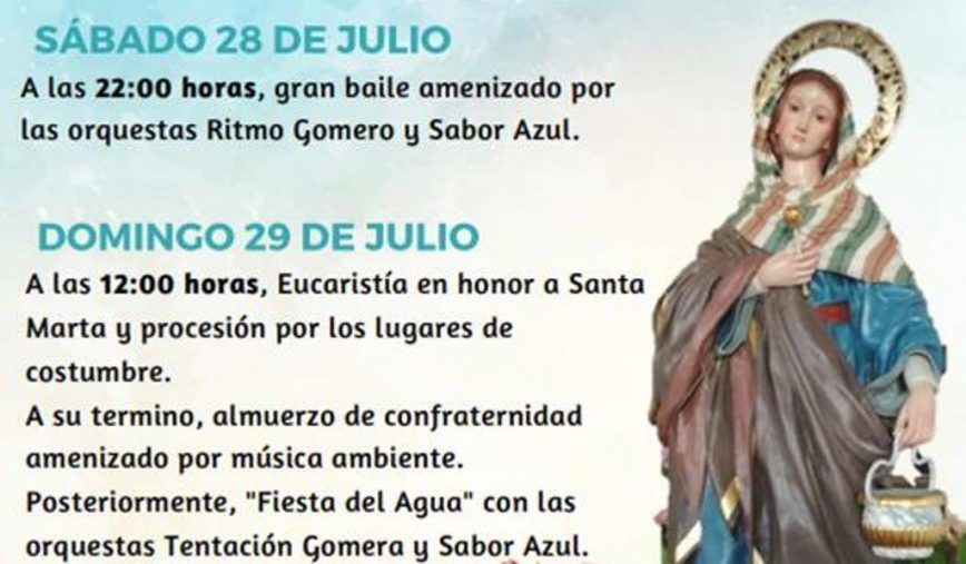 Santa Marta, próxima fiesta en el verano de Valle Gran Rey