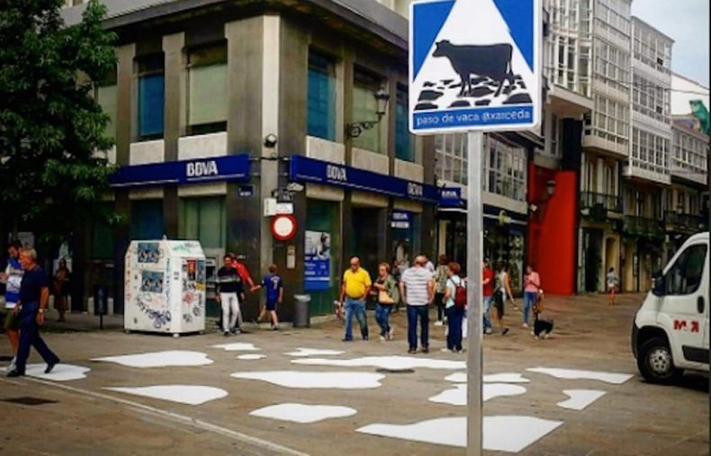 Galicia estrena el primer “paso de vaca” del mundo: “las cebras no nos representan”