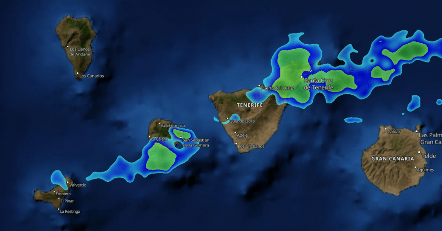 LLuvias en La Gomera esta noche del sabado, Hermigua alcanza los 40 litros
