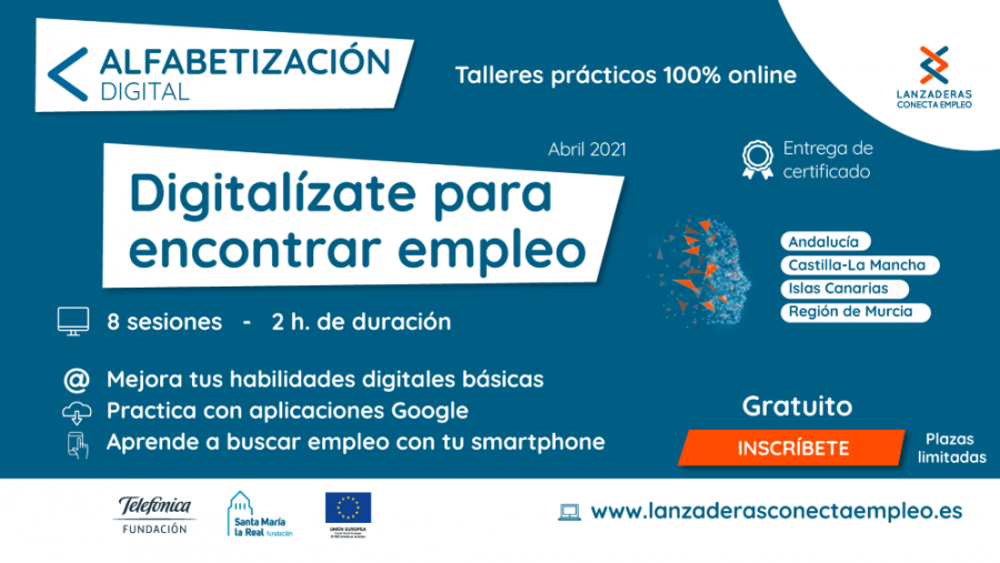 Abierta a inscripción una nueva ronda de “Alfabetización Digital” para personas en desempleo de Canarias