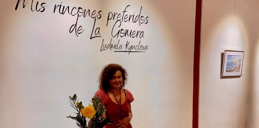 Inaugurada la exposición de acuarelas de Ludmila Kynclova en Vallehermoso