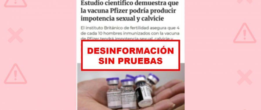 No, no hay pruebas de que la vacuna de Pfizer pueda producir “impotencia sexual y calvicie”