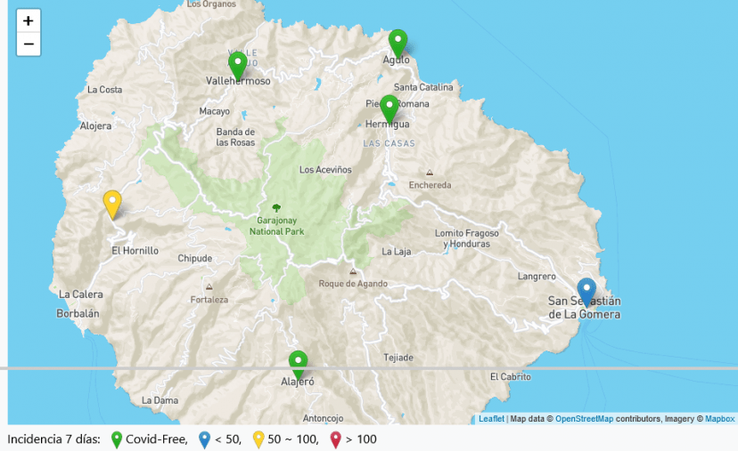 La Gomera incrementa sus casos de covid-19 en uno, suma un total de doce activos en este jueves