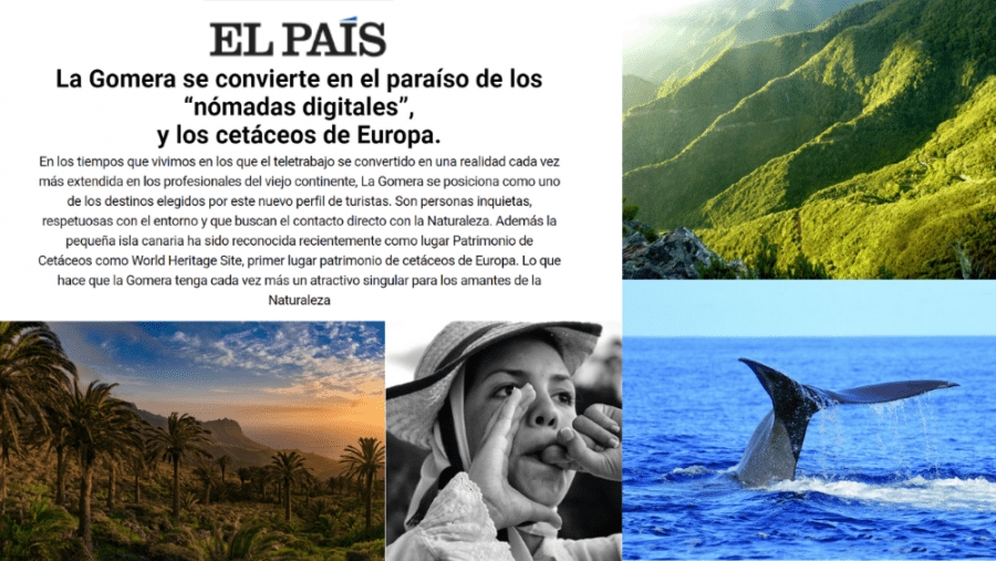 La revista especializada ‘El Viajero’ posiciona La Gomera como destino ideal para el teletrabajo