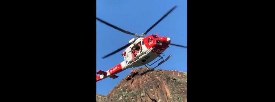Helicóptero del GES rescata a un senderista herido en La Gomera