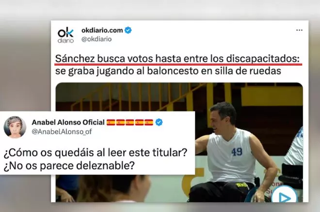 Indignación por el titular de ‘Okdiario’ que descubre que las personas con discapacidad también votan