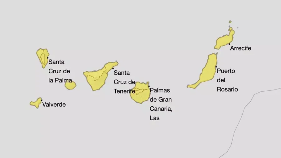 La Aemet activa avisos amarillos por calor, calima y viento esta semana en Canarias