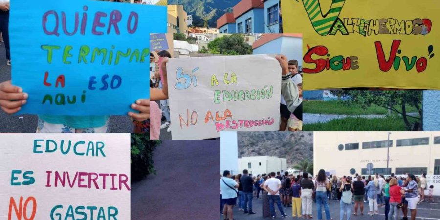 Tras la manifestación de este lunes, Vallehermoso mantiene las movilizaciones en defensa de la calidad educativa
