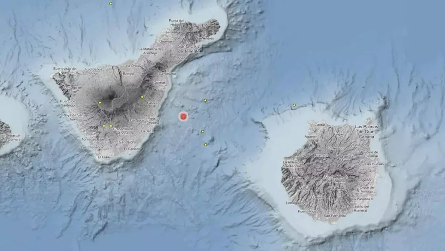 Terremoto de 3,3 entre Tenerife y Gran Canaria