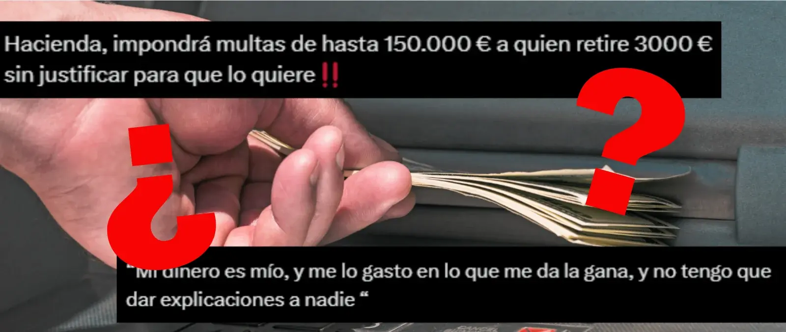 Hacienda no multa por retirar 3.000 euros en efectivo sin justificarlo: son los bancos los que deben informar a la Agencia Tributaria