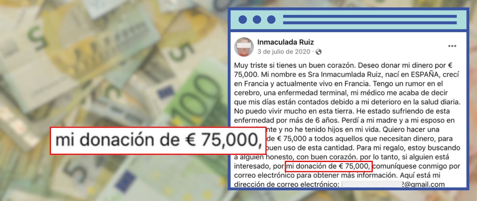 El timo de la persona enferma que quiere donar su fortuna: buscan víctimas para pedir dinero por supuestas gestiones