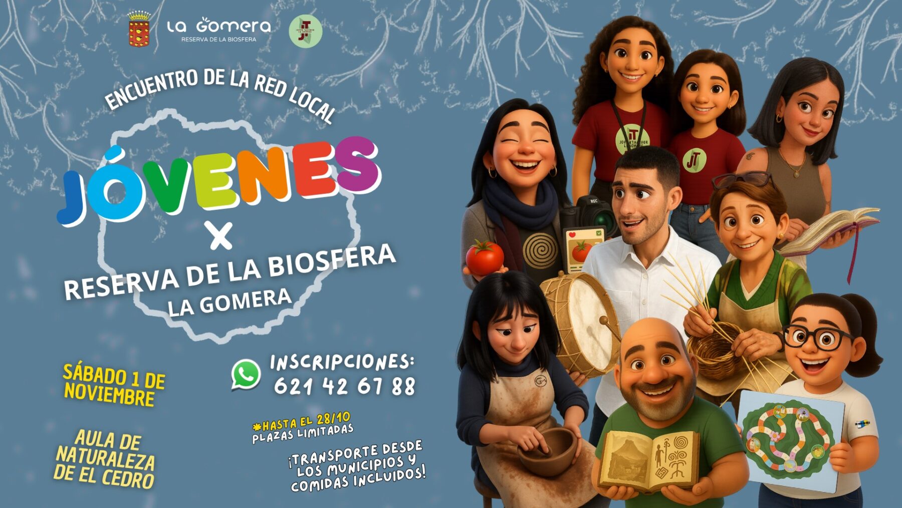 El Encuentro de la Red Local de Jóvenes de la Reserva de la Biosfera conectará a la juventud gomera con la naturaleza y la acción sostenible