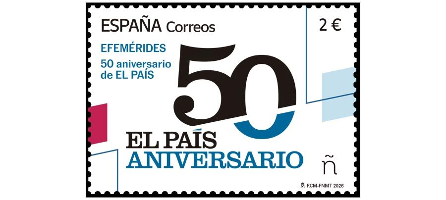 Correos homenajea los 50 años de El PAÍS con un sello conmemorativo