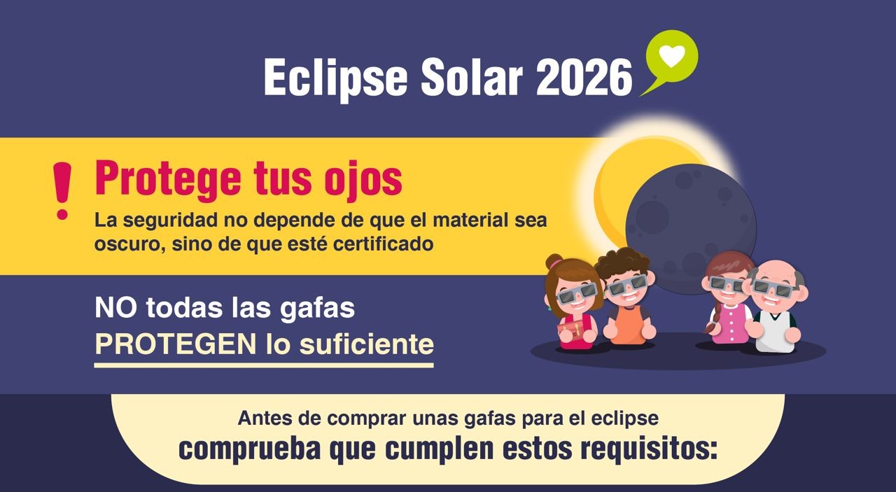 El SCS recuerda las recomendaciones para evitar riesgos para la salud en la observación del eclipse