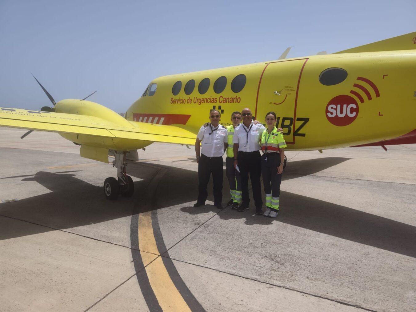 El avión medicalizado del Servicio de Urgencias Canario realizó 559 traslados en los seis primeros meses de 2026