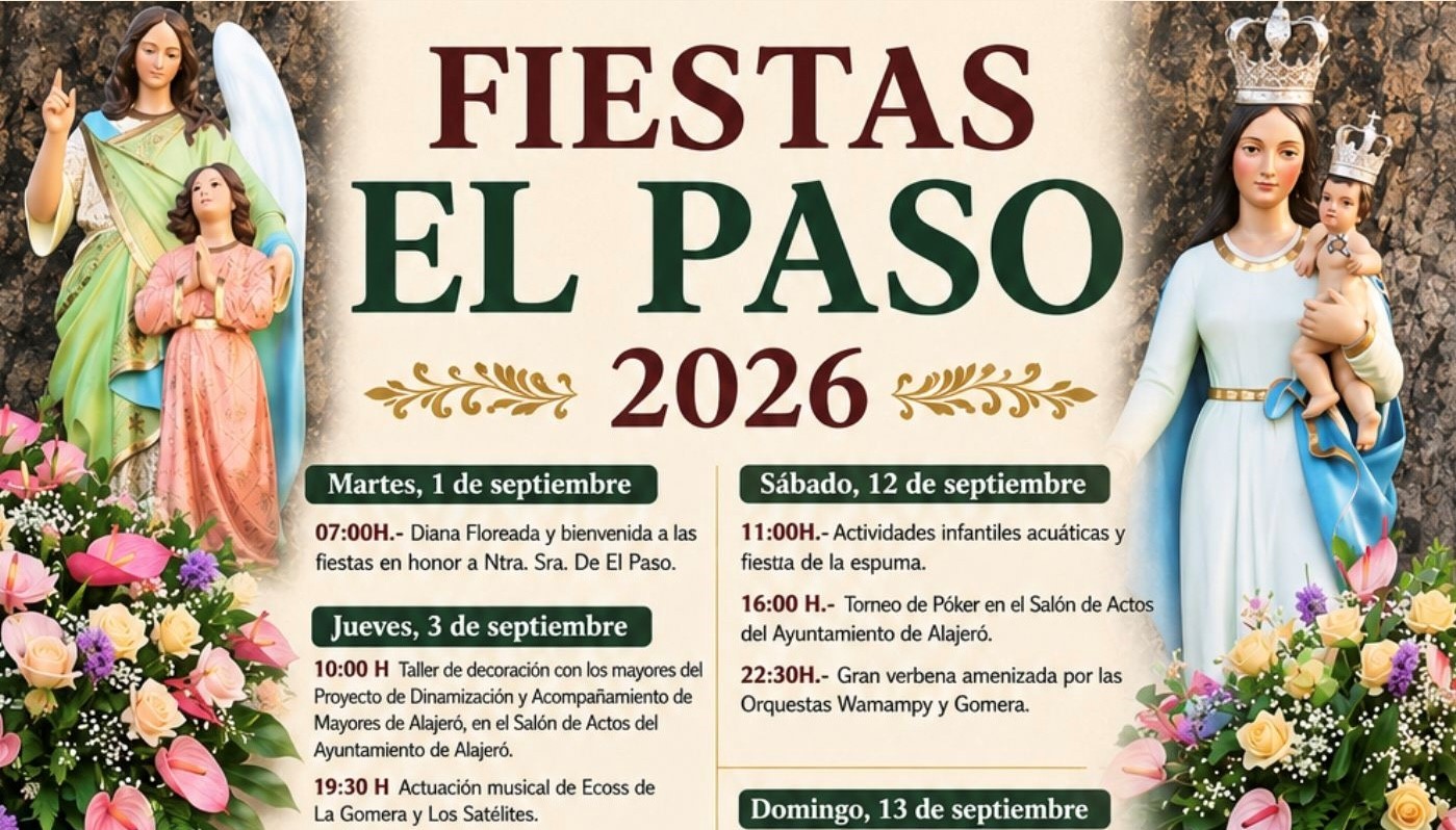 El municipio de Alajeró se prepara para celebrar sus Fiestas de El Paso 2026 del 1 hasta el día 15 de septiembre