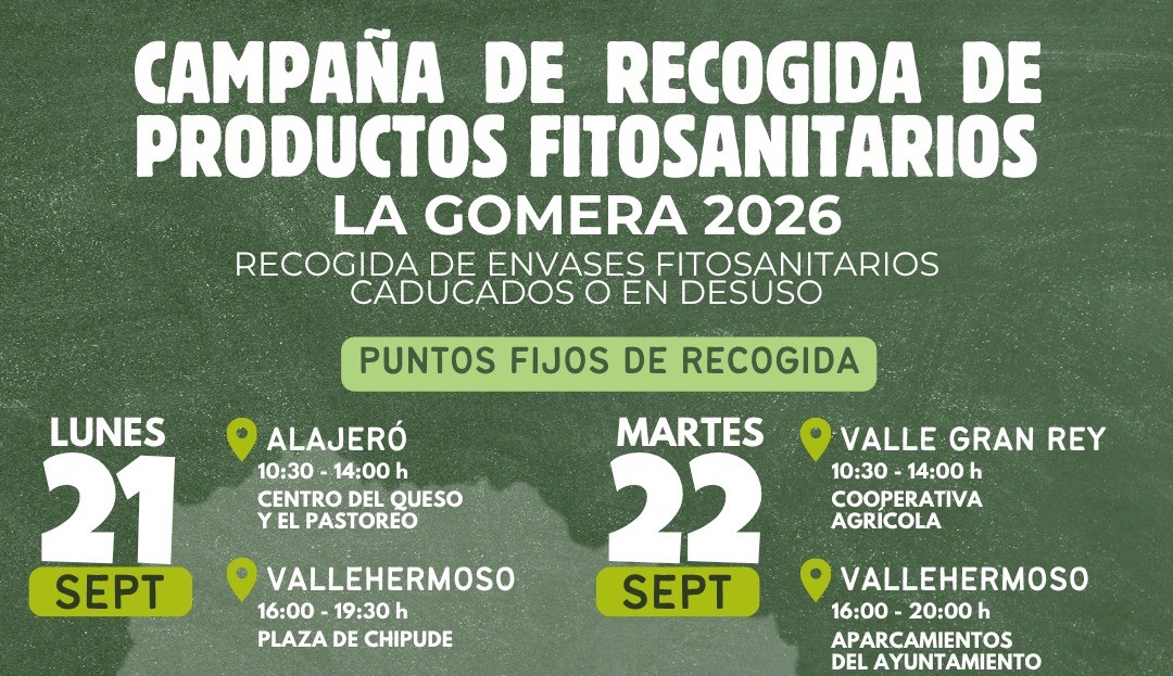 El Cabildo de La Gomera pone en marcha una campaña para la recogida de envases fitosanitarios caducados o en desuso