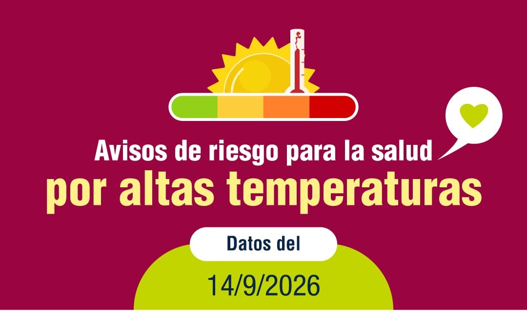 Salud Pública activa avisos de distintos niveles de riesgo en la salud por altas temperaturas en varias zonas de MeteoSalud en Canarias