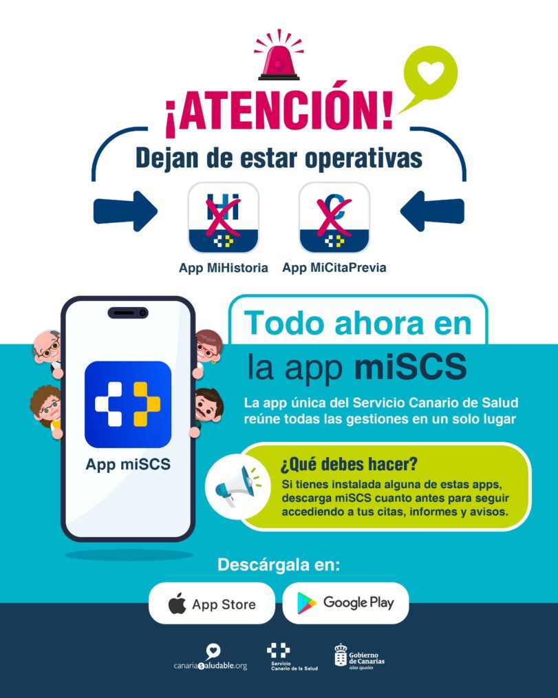 El SCS culmina la integración de la gestión de citas y de la consulta de historia clínica en la app móvil miSCS