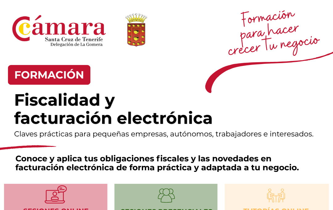 Cabildo de La Gomera y Cámara de Comercio impulsan un curso formativo sobre facturación electrónica y fiscalidad